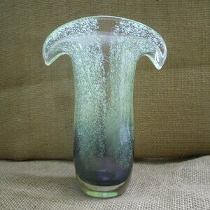 Vintage Teleflora Handmade Art Glass Lily Vase